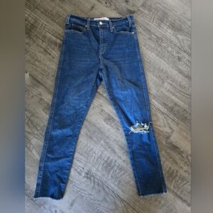 Levi's Women's High Rise Blue Distressed Jeans